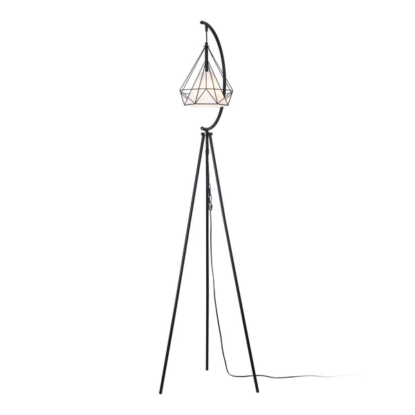 Lampadaire Austell E27 noir blanc lux.pro