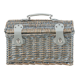 Picknickmand Folldal voor 2 personen incl. inhoud 40x28x25 cm grijs paars en beige casa.pro