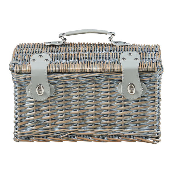 Picknickmand Folldal voor 2 personen incl. inhoud 40x28x25 cm grijs paars en beige casa.pro