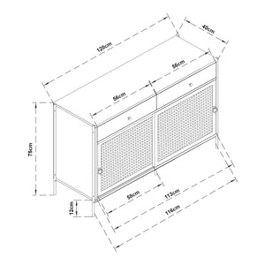 TV meubel Tysnes 120x40x75 cm eikenkleurig en zwart [en.casa]