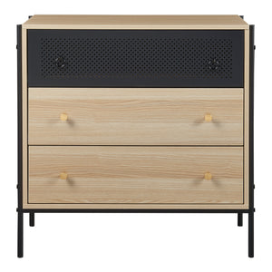 Commode Tysnes dressoir 80x80x40 cm eikenkleurig en zwart [en.casa]