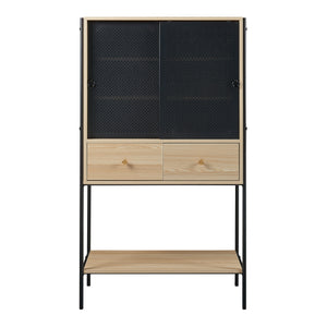 Houten kast Tysnes 140x80x40 cm eikenkleurig en zwart [en.casa]