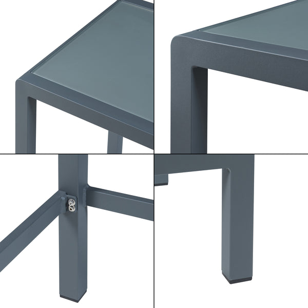 Table haute de jardin Avise verre trempé 108 x 70 x 70 cm anthracite casa.pro