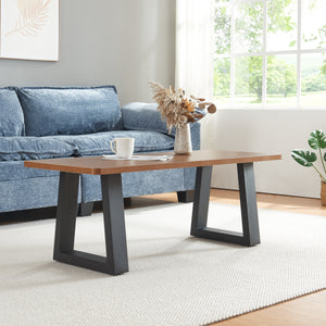 Lot de 2 pieds de table Marstal acier 42 x 40 cm noir [en.casa]
