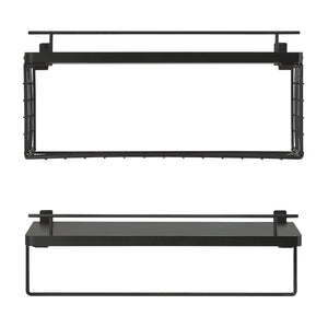 Wandplank Vik set van 2 zwart [en.casa]