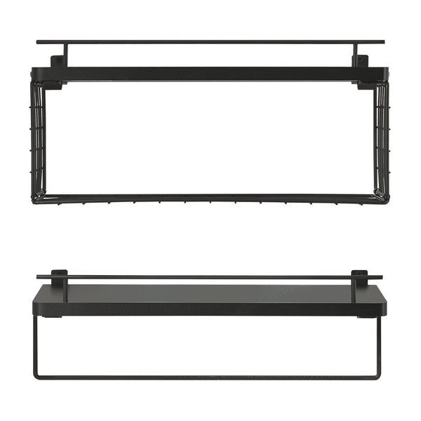 Wandplank Vik set van 2 zwart [en.casa]