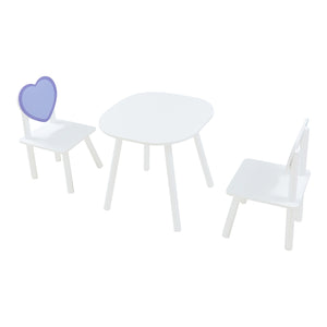 Ensemble de table et 2 chaises pour enfants Siljan blanc violet [en.casa]