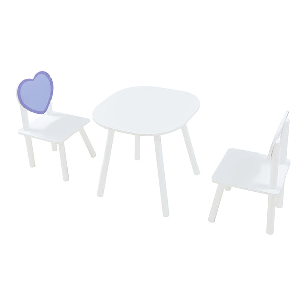Ensemble de table et 2 chaises pour enfants Siljan blanc violet [en.casa]