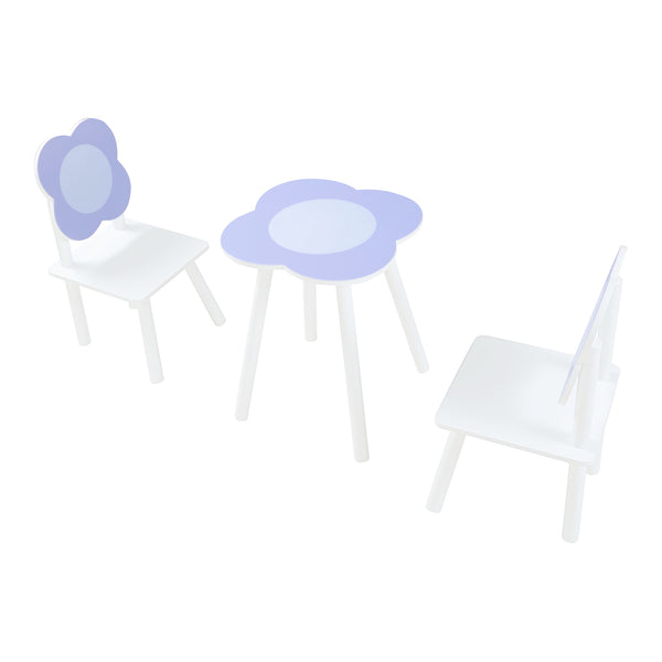 Ensemble de table et 2 chaises pour enfants Simrishamn blanc violet [en.casa]