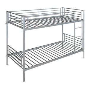 Stapelbed Soppsar metaal 208,5x97x165 cm zilverkleurig [en.casa]