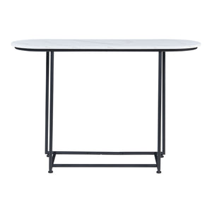 Console tafel Nordfron 120x40x75 cm zwart en marmer wit [en.casa]