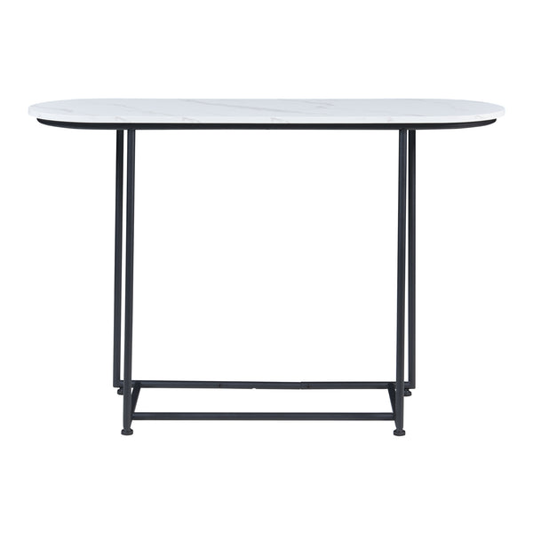 Console tafel Nordfron 120x40x75 cm zwart en marmer wit [en.casa]