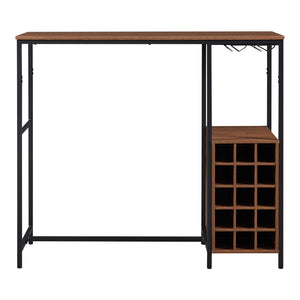 Table de bar Trøndelag 120 x 40 x 105 cm noir effet noyer [en.casa]
