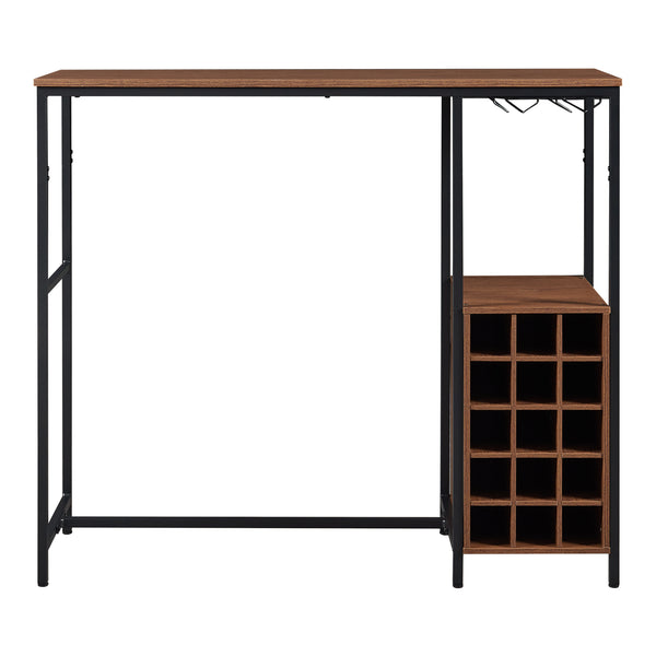 Table de bar Trøndelag 120 x 40 x 105 cm noir effet noyer [en.casa]