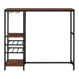 Bartafel Stjørdal 120x40x105 cm zwart en walnootkleurig [en.casa]