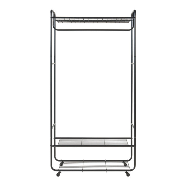 Portant à vêtements Vestvågøy acier 176 x 90 x 40 cm noir [en.casa]