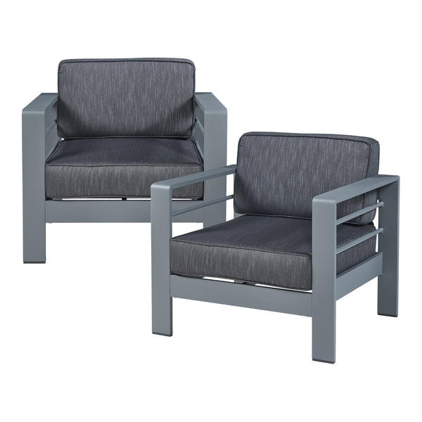 Salon de jardin 4 pièces Avise anthracite gris foncé casa.pro