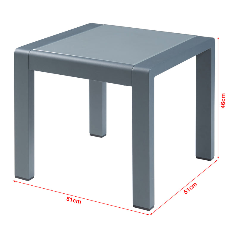 Maatschets Tuinset Avise 3-delig tuintafel met 2 fauteuils antraciet en donkergrijs casa.pro