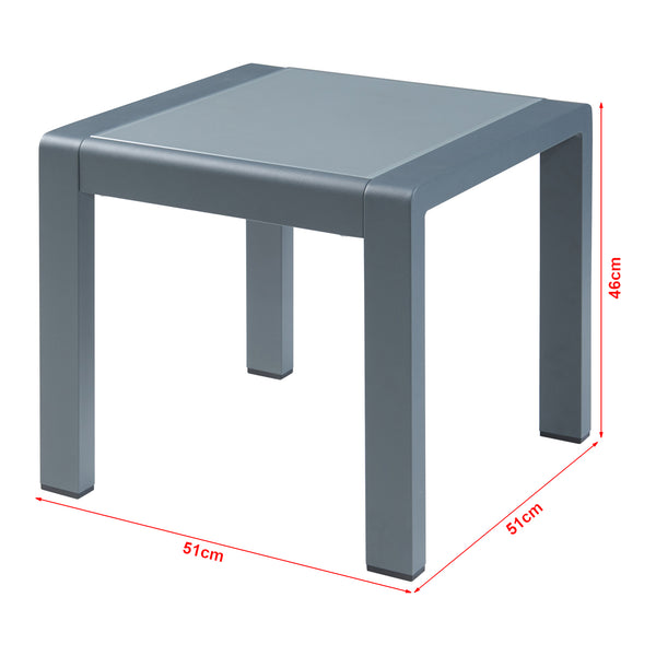 Chaise longue Baragiano avec table d'appoint anthracite gris foncé casa.pro