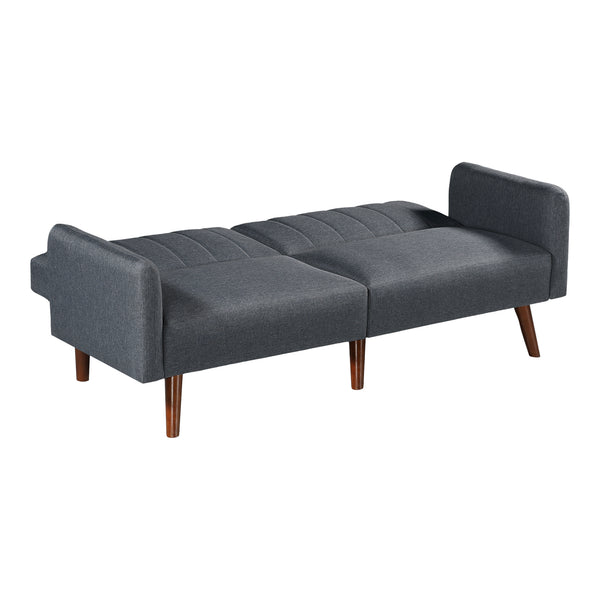 Slaapbank Malå tweezitsbank 175x70x72 cm grijs [en.casa]