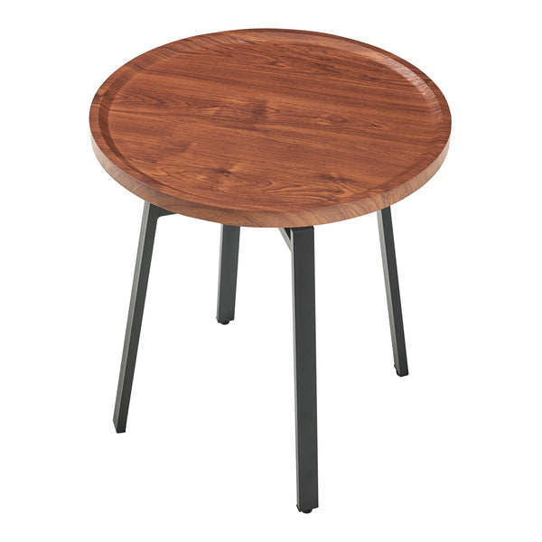 Bijzettafel Mippeena rond Ø50 cm walnootkleurig en zwart [en.casa]