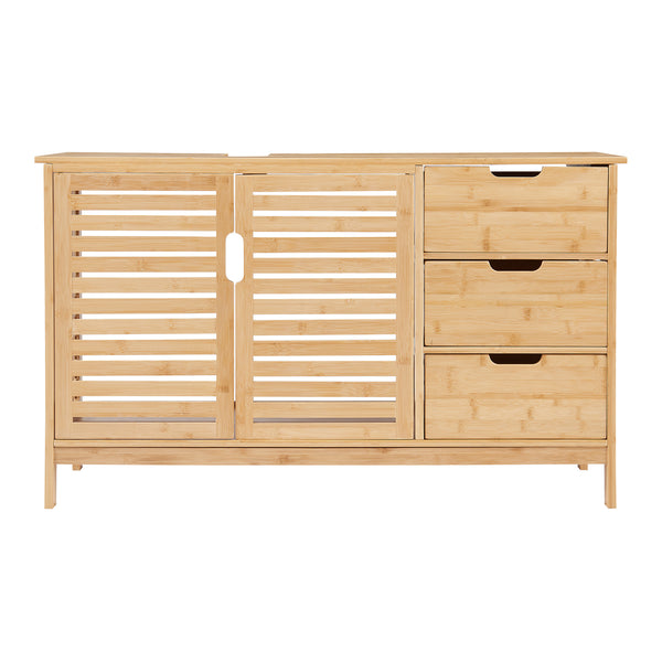 Wastafelonderkast Boksereys bamboe naturel 60x100x35 cm [en.casa]