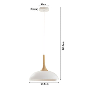 Hanglamp Blairgowrie E27 metalen lampenkap wit en messing lux.pro