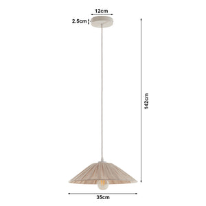 Hanglamp Bridge E27 stoffen lampenkap wit en beige lux.pro