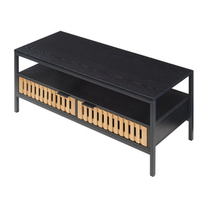 Table basse Luniehti 100 x 40 x 48 cm noir naturel [en.casa] 