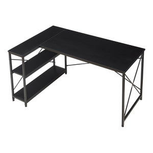 Bureau Raundsvalt zwart 137x88x75 cm [en.casa]