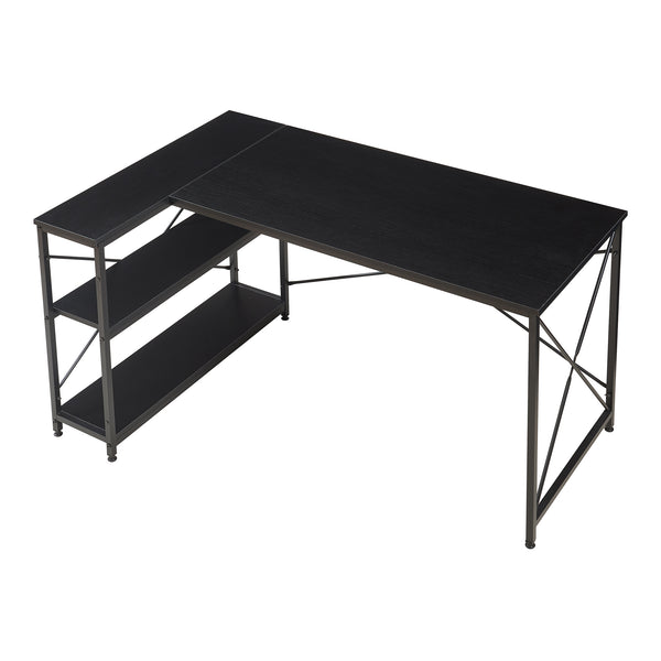 Bureau Raundsvalt zwart 137x88x75 cm [en.casa]