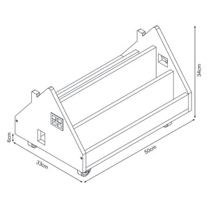 Kinderrek Vipsali mobiel huisvormig 50x33x34 cm mintgroen en wit [en.casa]