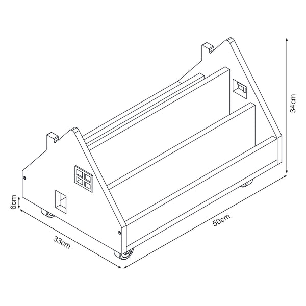 Kinderrek Vipsali mobiel huisvormig 50x33x34 cm mintgroen en wit [en.casa]