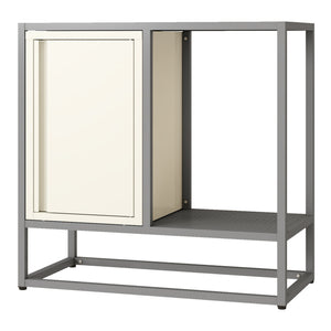 Buffet Burlöv acier 70 x 72 x 35 cm gris blanc [en.casa]