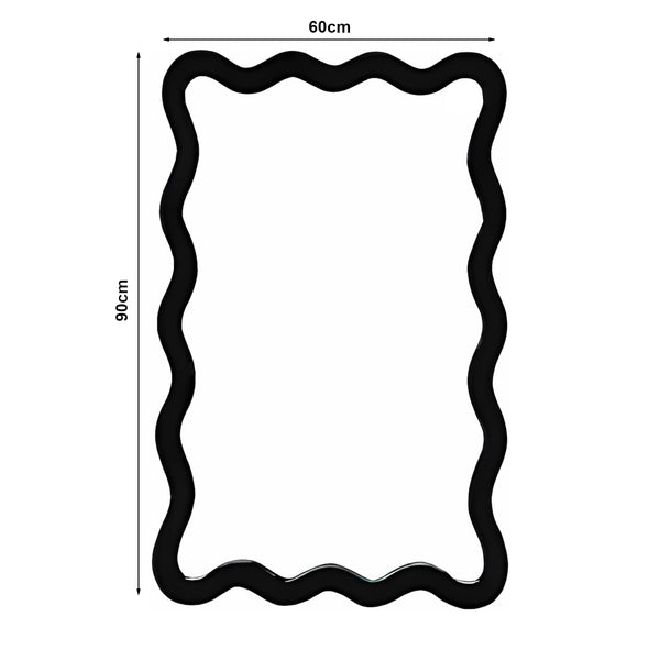 Miroir mural Koster 90 x 60 cm noir [en.casa] 