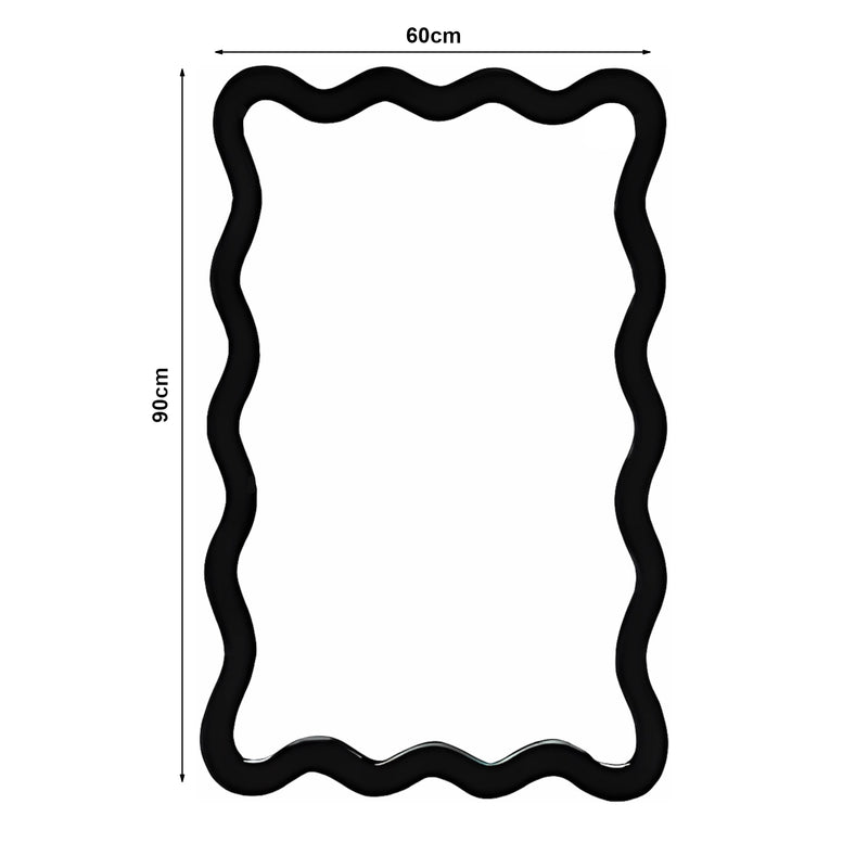 Croquis coté Miroir mural Koster 90 x 60 cm noir [en.casa] 