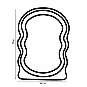 Wandspiegel Brummen rechthoekig 80x60 cm wit [en.casa]