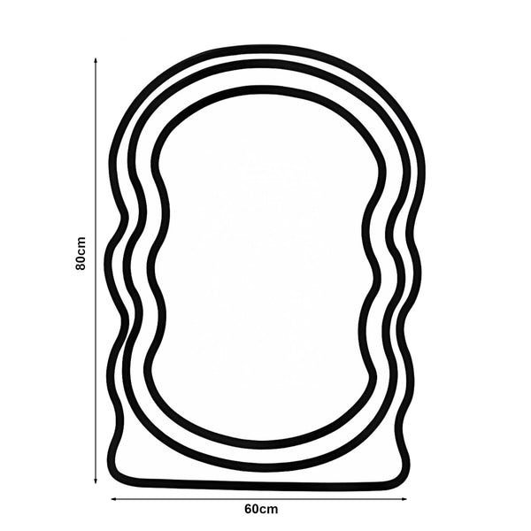 Wandspiegel Brummen rechthoekig 80x60 cm wit [en.casa]