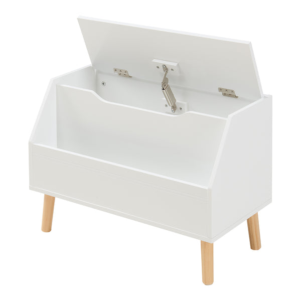 Speelgoedkist Aavanrar opbergkist wit en naturel 60x30x43 cm [en.casa]