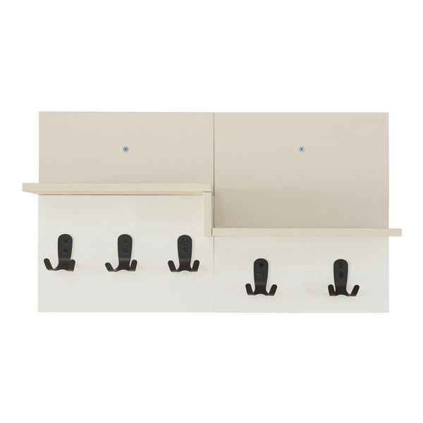 Wandkapstok Botaruvn 34x59x13 cm beige wit en zwart [en.casa]