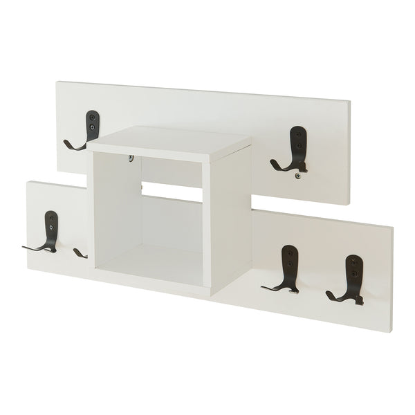 Wandkapstok Vänd 32x60x14 cm wit en zwart [en.casa]