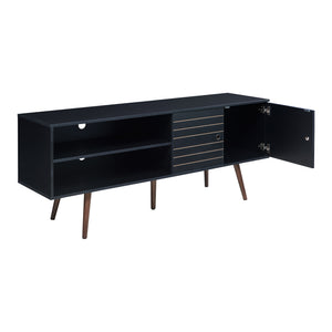 Tv meubel Vare 160x40x66 cm zwart en walnootkleurig [en.casa]