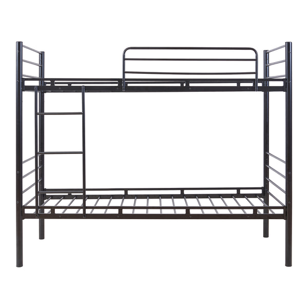Lit superposé en métal Bevapis 90 x 200 cm noir [en.casa] 