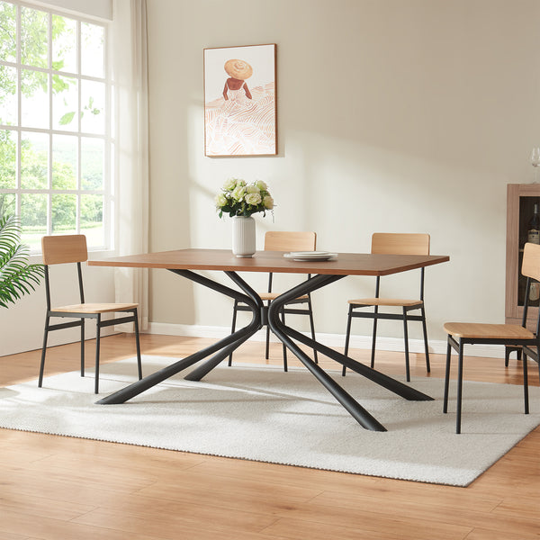 Piétement de table Havosanlurg acier laqué 160 x 70 x 72 cm noir [en.casa]