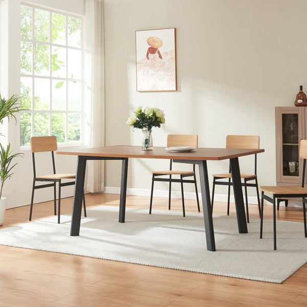 Lot de 4 pieds de table Hostang acier laqué 50 x 8 x 71 cm noir [en.casa]