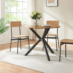Piétement de table Viserinna acier 95 x 95 x 73 cm noir [en.casa]