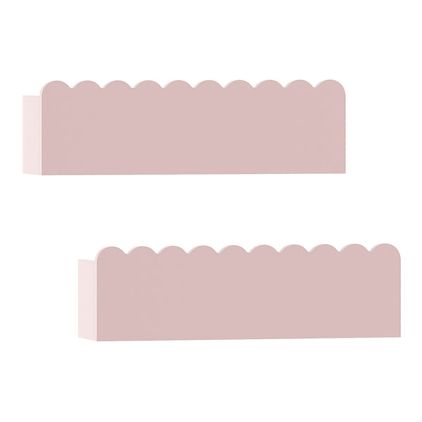 Set de 2 étagères murales pour enfants Vestnes 40 x 10 x 10 cm rose [en.casa