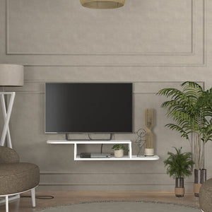 Meuble TV Kershaby mural 120 x 30 x 19 cm blanc [en.casa] 