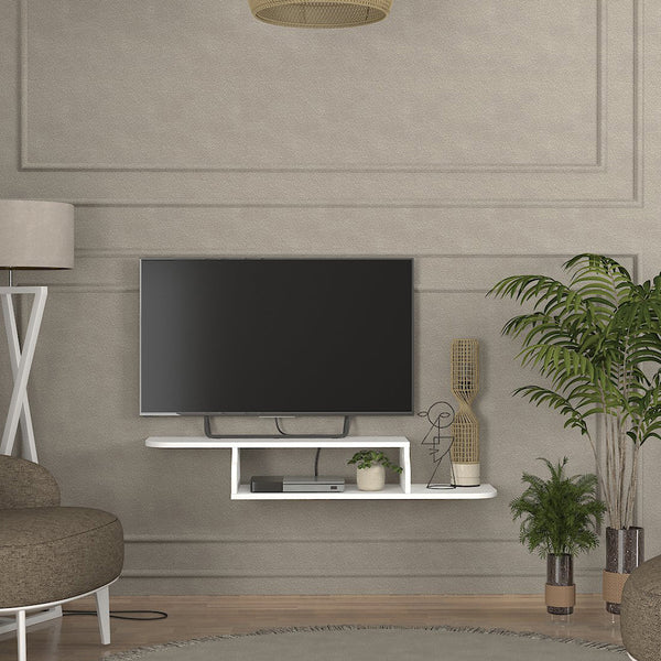Meuble TV Kershaby mural 120 x 30 x 19 cm blanc [en.casa] 