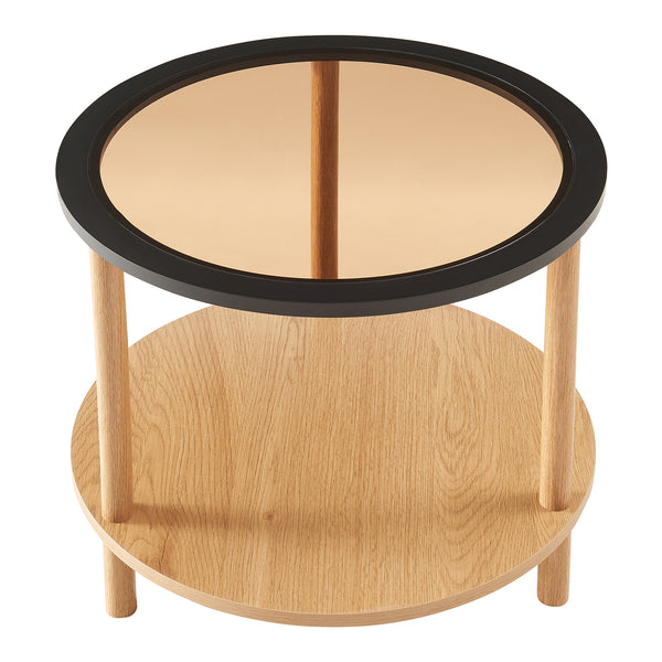 Table d'appoint Latama verre trempé de 6 mm 51 x 45 cm bronze noir naturel [en.casa]